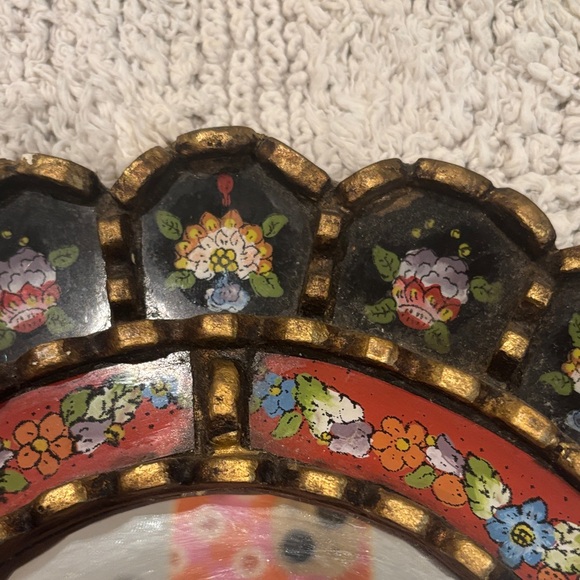 Ornate Black and Gold Floral Wall Mirror - Picture 2 of 3